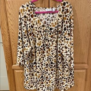 Denim & Co 3/4 sleeve tunic sweater with keyhole, size 4X